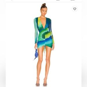 Farai london mini dress in Emerald Ocean
